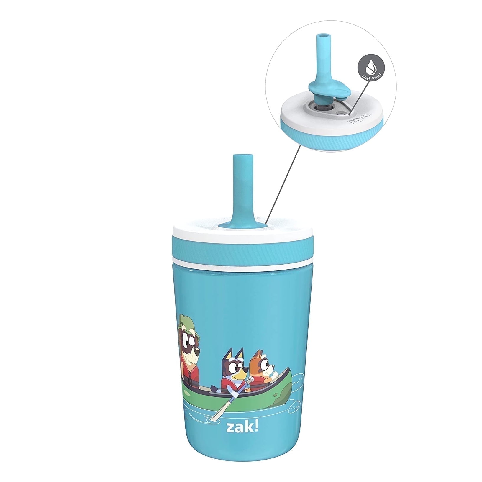 Zak Designs 12oz Bluey Kelso Toddler Cups For Travel or At Home, Vacuum Insulated Stainless Steel Sippy Cup With Leak-Proof Design is Perfect For Kids (Bluey, Bingo, Grandad Mort)